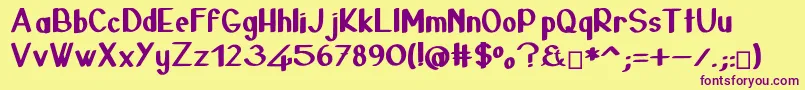 24janvier-fontti – violetit fontit keltaisella taustalla