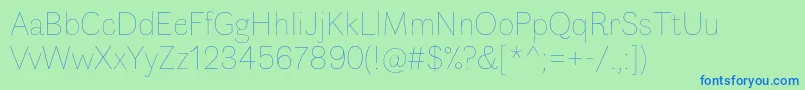 FauneDisplayThin Font – Blue Fonts on Green Background
