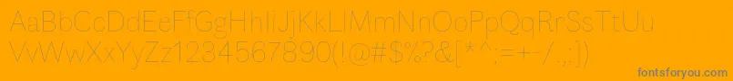 FauneDisplayThin-Schriftart – Graue Schriften auf orangefarbenem Hintergrund