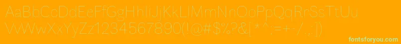 fuente FauneDisplayThin – Fuentes Verdes Sobre Fondo Naranja