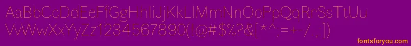 FauneDisplayThin Font – Orange Fonts on Purple Background