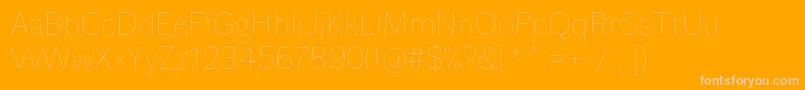 FauneDisplayThin-Schriftart – Rosa Schriften auf orangefarbenem Hintergrund