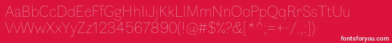 FauneDisplayThin-Schriftart – Weiße Schriften auf rotem Hintergrund