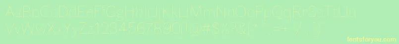 FauneDisplayThin Font – Yellow Fonts on Green Background