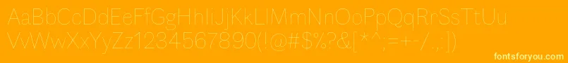 FauneDisplayThin-Schriftart – Gelbe Schriften auf orangefarbenem Hintergrund