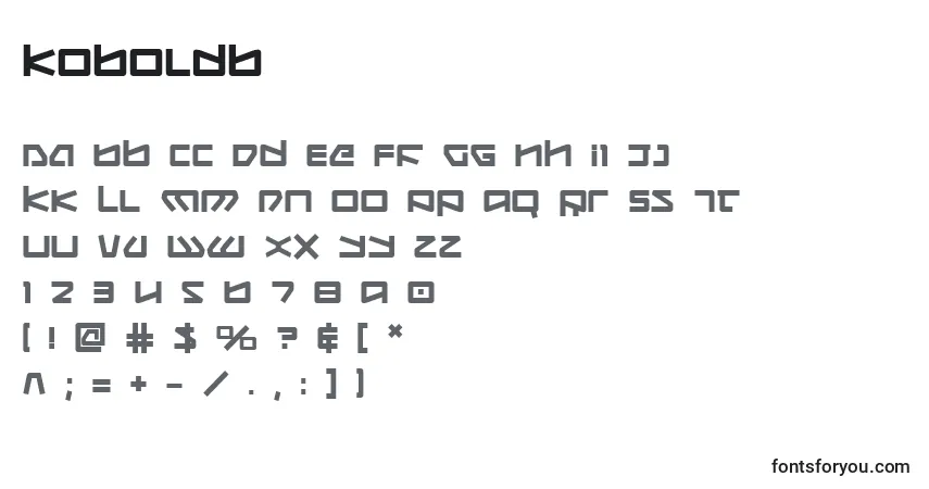 Czcionka Koboldb – alfabet, cyfry, specjalne znaki