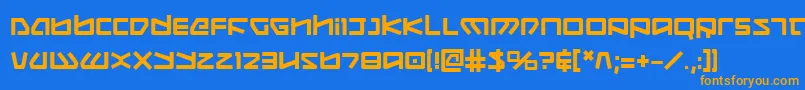 Koboldb-Schriftart – Orangefarbene Schriften auf blauem Hintergrund