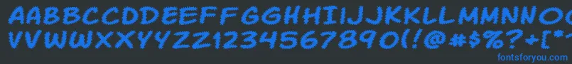 KomikaTread Font – Blue Fonts on Black Background