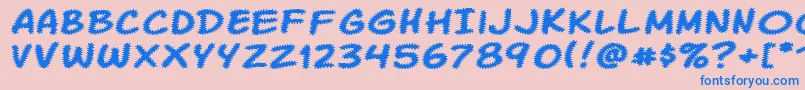 KomikaTread Font – Blue Fonts on Pink Background