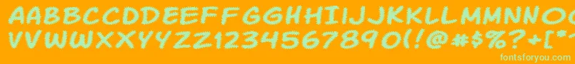 KomikaTread Font – Green Fonts on Orange Background