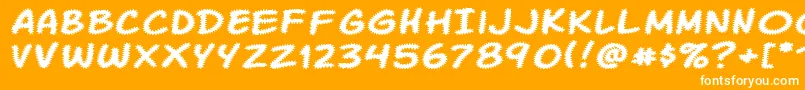 KomikaTread Font – White Fonts on Orange Background