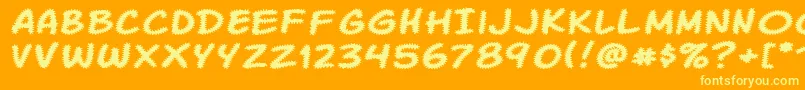 KomikaTread Font – Yellow Fonts on Orange Background