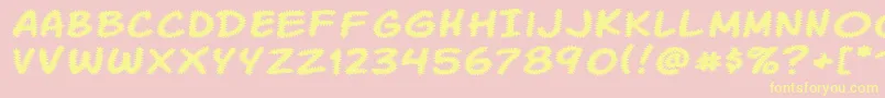 KomikaTread Font – Yellow Fonts on Pink Background