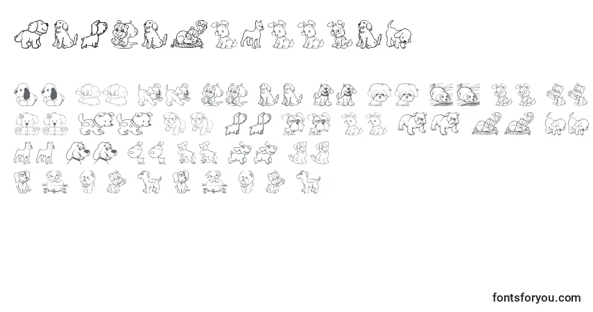 Schriftart TenderPuppies – Alphabet, Zahlen, spezielle Symbole