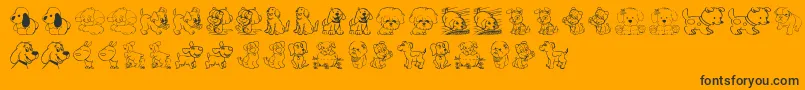 TenderPuppies Font – Black Fonts on Orange Background