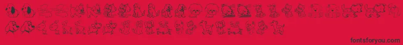 フォントTenderPuppies – 赤い背景に黒い文字