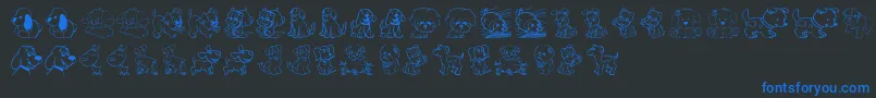 TenderPuppies Font – Blue Fonts on Black Background