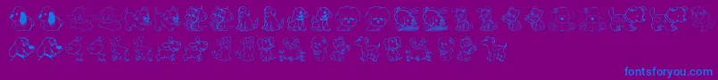 TenderPuppies Font – Blue Fonts on Purple Background