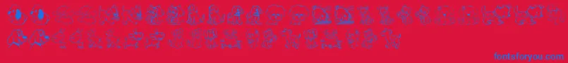 TenderPuppies Font – Blue Fonts on Red Background