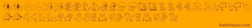 More about TenderPuppies Font TenderPuppies Font – Brown Fonts on Orange Background