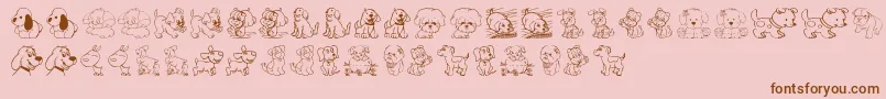 TenderPuppies Font – Brown Fonts on Pink Background
