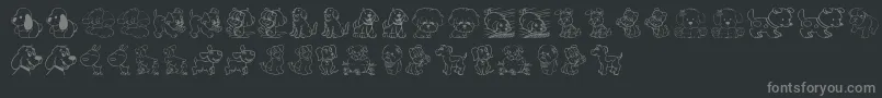 TenderPuppies Font – Gray Fonts on Black Background
