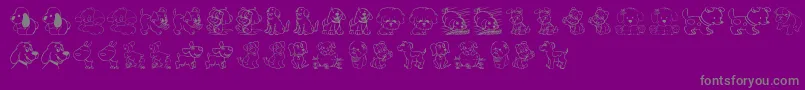 Weitere Informationen zur TenderPuppies-Schriftart TenderPuppies-Schriftart – Graue Schriften auf violettem Hintergrund