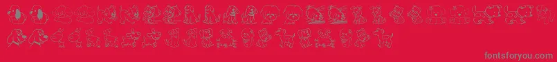 TenderPuppies Font – Gray Fonts on Red Background