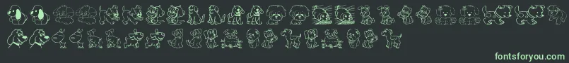 TenderPuppies Font – Green Fonts on Black Background