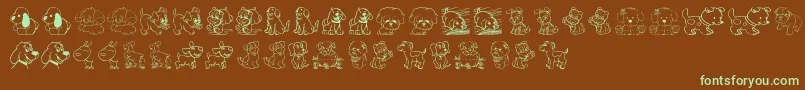 TenderPuppies Font – Green Fonts on Brown Background