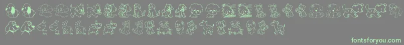 TenderPuppies Font – Green Fonts on Gray Background