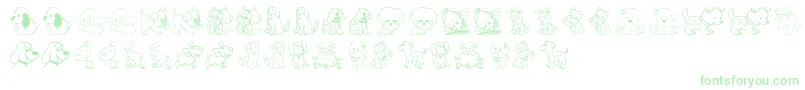 TenderPuppies Font – Green Fonts on White Background