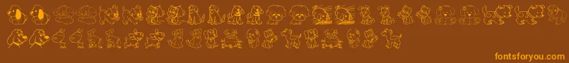 TenderPuppies Font – Orange Fonts on Brown Background