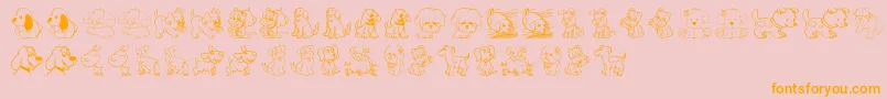 Czcionka TenderPuppies – pomarańczowe czcionki na różowym tle