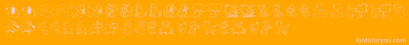 Więcej informacji o czcionce TenderPuppies Czcionka TenderPuppies – różowe czcionki na pomarańczowym tle
