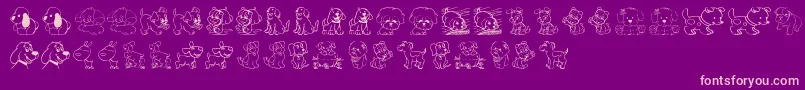 TenderPuppies Font – Pink Fonts on Purple Background