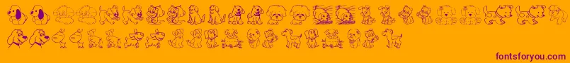 TenderPuppies Font – Purple Fonts on Orange Background