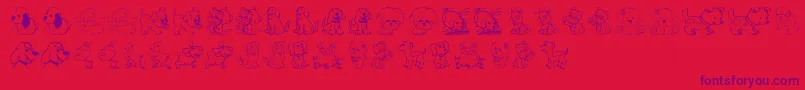 fuente TenderPuppies – Fuentes Moradas Sobre Fondo Rojo