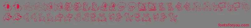 TenderPuppies Font – Red Fonts on Gray Background