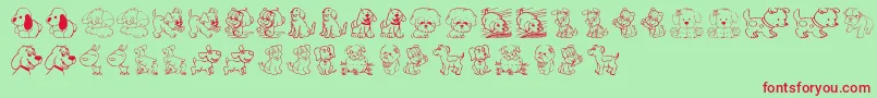 TenderPuppies Font – Red Fonts on Green Background