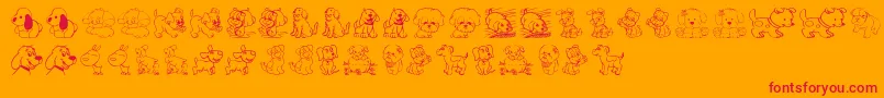 TenderPuppies Font – Red Fonts on Orange Background