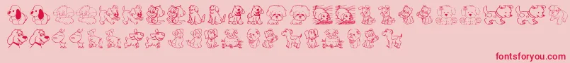 TenderPuppies Font – Red Fonts on Pink Background