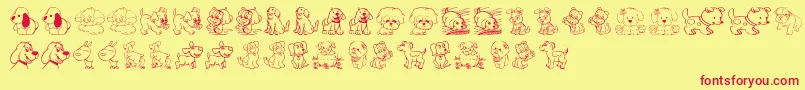 TenderPuppies Font – Red Fonts on Yellow Background