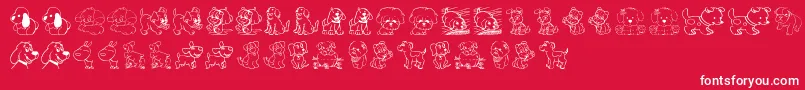 Fonte TenderPuppies – fontes brancas em um fundo vermelho