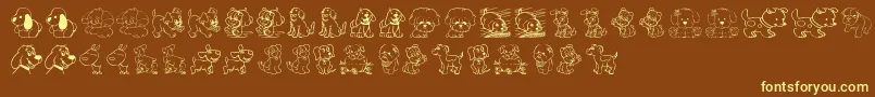 Lisätietoja TenderPuppies-fontista TenderPuppies-fontti – keltaiset fontit ruskealla taustalla