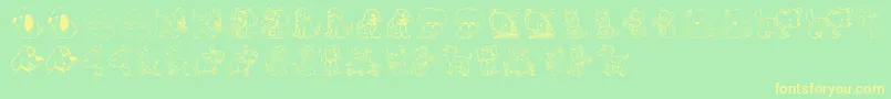 TenderPuppies Font – Yellow Fonts on Green Background