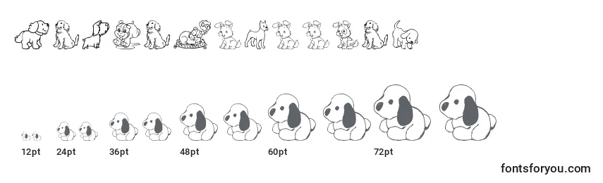 Размеры шрифта TenderPuppies