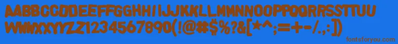 Alphafridgemagnetsallcaps Font – Brown Fonts on Blue Background