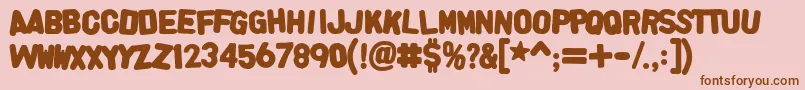 Alphafridgemagnetsallcaps Font – Brown Fonts on Pink Background
