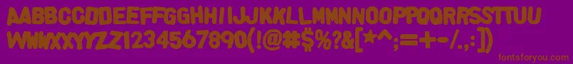 Alphafridgemagnetsallcaps Font – Brown Fonts on Purple Background